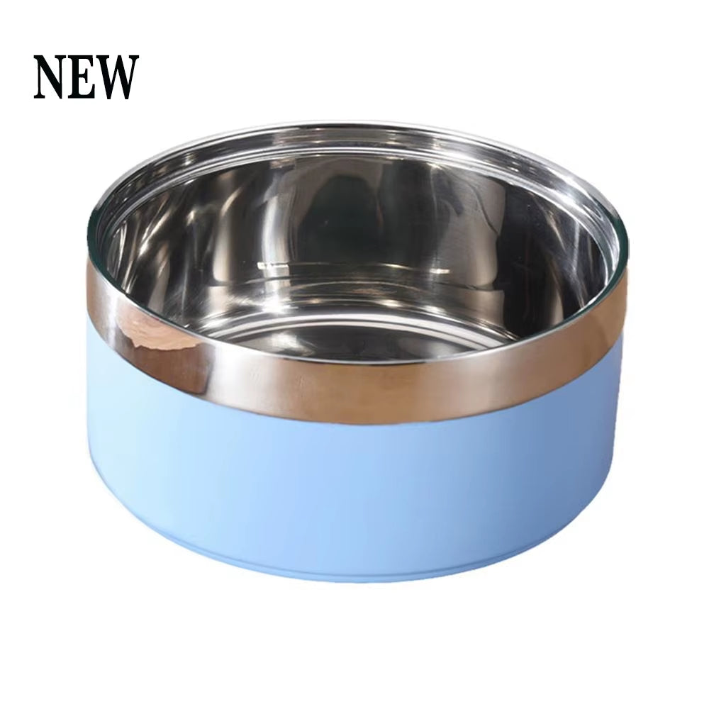 Custom Stainless Steel Dog Cat Bowl Double Vacuum Feeding Pet Bowl Large Capacity Dog Food Water Bowl Dog Accessories Puppy