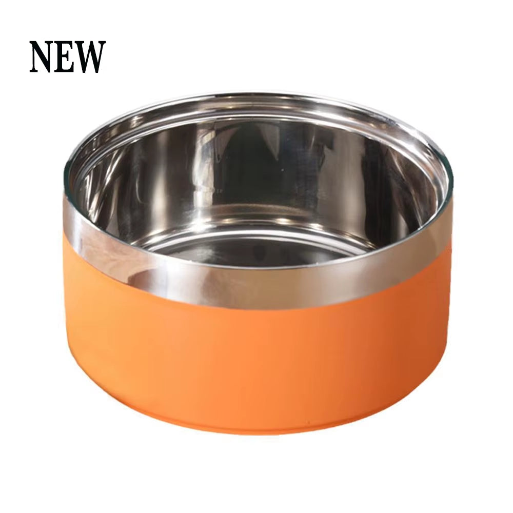 Custom Stainless Steel Dog Cat Bowl Double Vacuum Feeding Pet Bowl Large Capacity Dog Food Water Bowl Dog Accessories Puppy