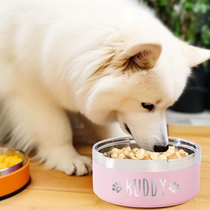 Custom Stainless Steel Dog Cat Bowl Double Vacuum Feeding Pet Bowl Large Capacity Dog Food Water Bowl Dog Accessories Puppy