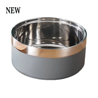 Custom Stainless Steel Dog Cat Bowl Double Vacuum Feeding Pet Bowl Large Capacity Dog Food Water Bowl Dog Accessories Puppy