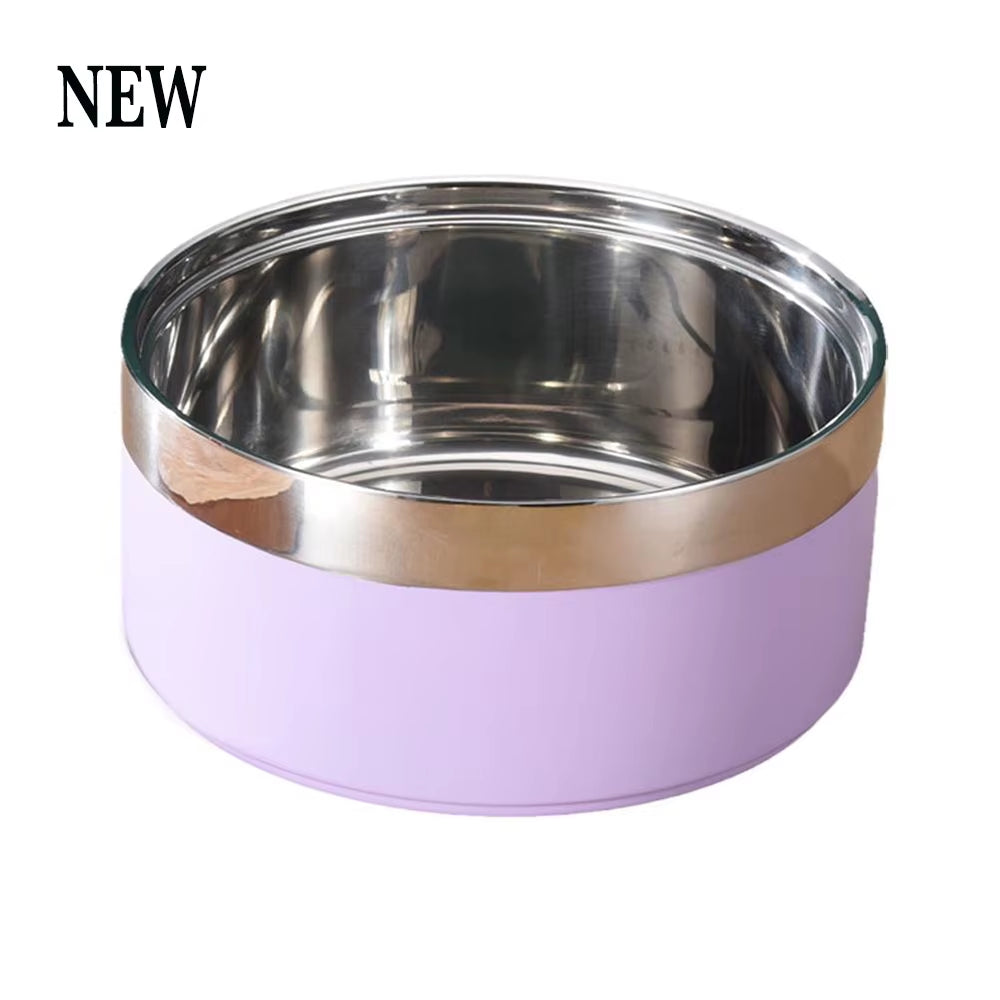 Custom Stainless Steel Dog Cat Bowl Double Vacuum Feeding Pet Bowl Large Capacity Dog Food Water Bowl Dog Accessories Puppy