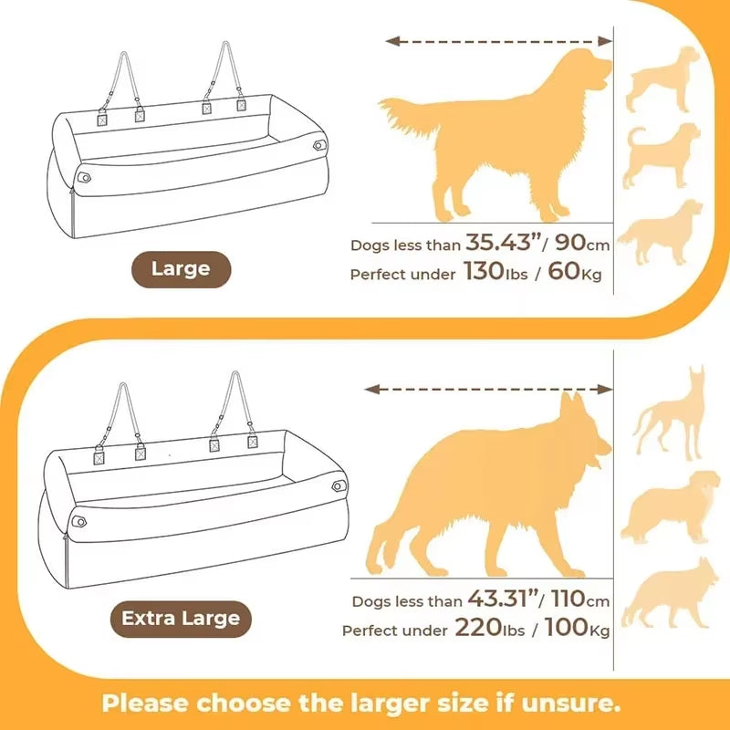 Luxury Dog Beds Faux Leather Dog Car Seat Booster Double Seats Pet Car Seat Bed with Safety Buckle Pet Beds
